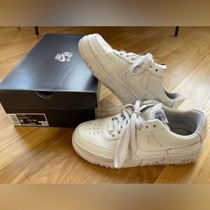 Nike Air Force 1 (Size 8) Pixel in the "Triple White" colorway CK6649-100